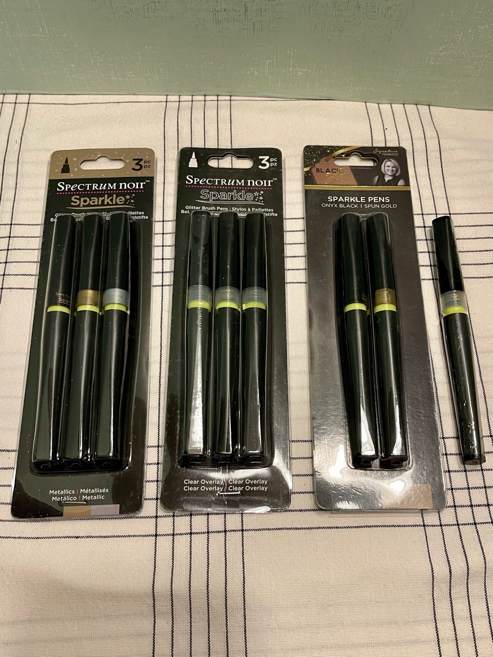 NEW Spectrum Noir Sparkle Brush Pens METALLICS CLEAR OVERLAY AND BLACK AND GOLD